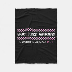 Borstkankerbewustzijn in oktober draag roze retro fleece deken