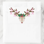 Borstkankerbewustzijn Kerst stickers rendieren (Tas)