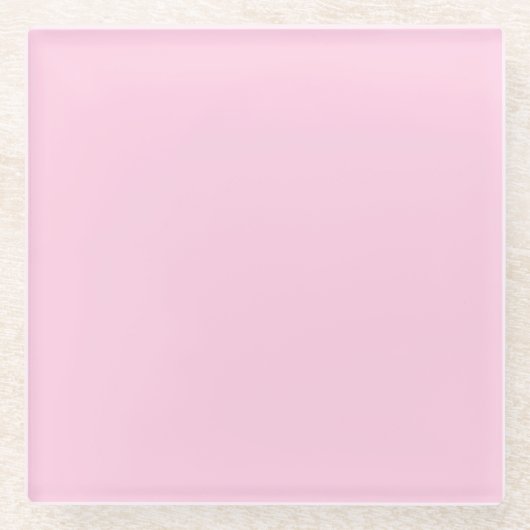 Borstkankerbewustzijn lichtroze effen kleur glazen onderzetter (Voorkant)