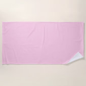 Borstkankerbewustzijn lichtroze effen kleur strandlaken (Voorkant)