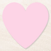 Borstkankerbewustzijn lichtroze vast hart kartonnen onderzetters (Voorkant)