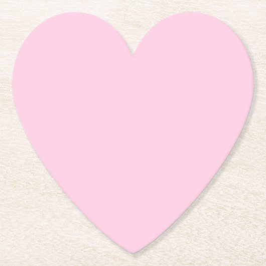 Borstkankerbewustzijn lichtroze vast hart kartonnen onderzetters (Voorkant)