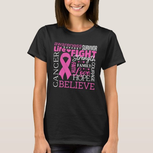 Borstkankerbewustzijn Lint Borstkanker T-shirt (Voorkant)