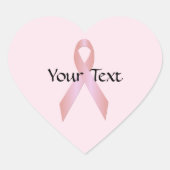 Borstkankerbewustzijn Lint Hart Sticker 2 (Voorkant)