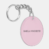 Borstkankerbewustzijn maand lichtroze op maat sleutelhanger (Voorkant Links)