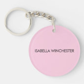 Borstkankerbewustzijn maand lichtroze op maat sleutelhanger (Voorkant)