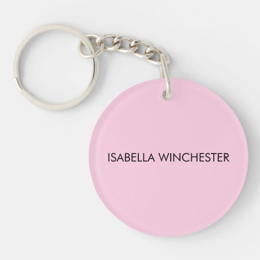 Borstkankerbewustzijn maand lichtroze op maat sleutelhanger (Voorkant)