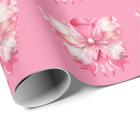 Borstkankerbewustzijn met Roze Lint Cadeaupapier (Rol Hoek)
