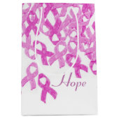 Borstkankerbewustzijn Pink Velvet Ribbon Bag 2 Medium Cadeauzakje (Voorkant)