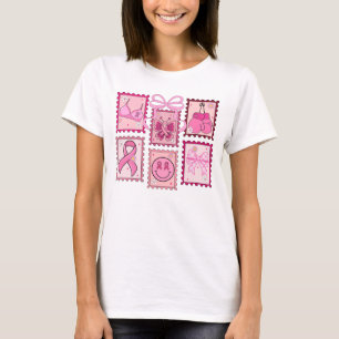 Borstkankerbewustzijn Postzegels Lint Kunst T-shirt