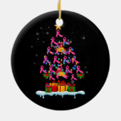 Borstkankerbewustzijn Roze Familie Matching Chris Keramisch Ornament (Achterkant)