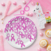 Borstkankerbewustzijn Roze fluweel lint Borden Papieren Bordje (Feest)
