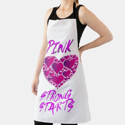 Borstkankerbewustzijn: roze harten, sterke start schort (Insitu)