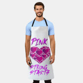 Borstkankerbewustzijn: roze harten, sterke start schort (Gedragen)