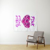 Borstkankerbewustzijn: roze harten, sterke start wandkleed (In Situ (horizontaal))