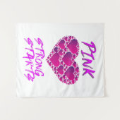 Borstkankerbewustzijn: roze harten, sterke start wandkleed (Voorkant (horizontaal))