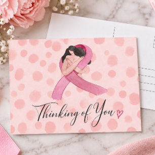 Borstkankerbewustzijn Roze Lint denk aan jou Briefkaart