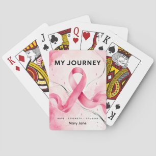 Borstkankerbewustzijn Roze Lint Pokerkaarten