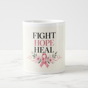 Borstkankerbewustzijn Roze Lint Vecht Hoop Grote Koffiekop