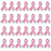 Borstkankerbewustzijn roze lint x 28 sticker (Voorkant)