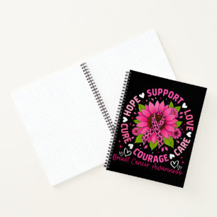 Borstkankerbewustzijn Roze Lint Zonnebloem Hoop Notitieboek