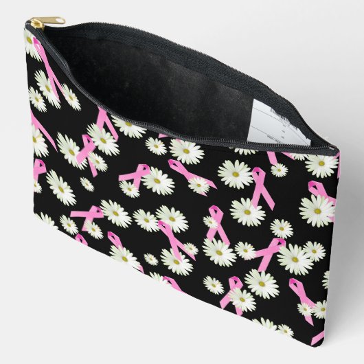 Borstkankerbewustzijn Roze linten en margrieten Etui (Open)