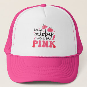 Borstkankerbewustzijn roze pompoen trucker pet