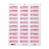 Borstkankerbewustzijn roze zwart monogram etiket (Full Sheet)