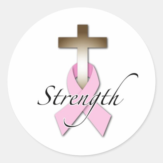 borstkankerbewustzijn sterkte ronde sticker (Voorkant)