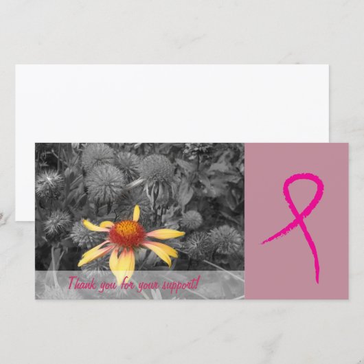 Borstkankerbewustzijn Steun 3 Fotokaart Bedankkaart (Voorkant / Achterkant)