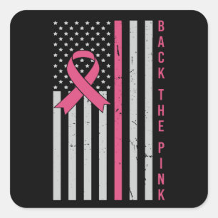 Borstkankerbewustzijn Steun Het Roze USA Patriot Vierkante Sticker
