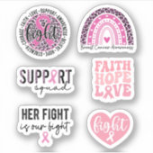 Borstkankerbewustzijn Sticker Pack Roze lint (Voorkant)