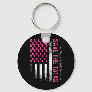 Borstkankerbewustzijn USA Vlag Roze Sleutelhanger