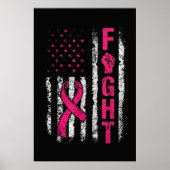 Borstkankerbewustzijn USA Vlagc Poster (Voorkant)