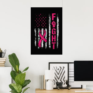 Borstkankerbewustzijn USA Vlagc Poster