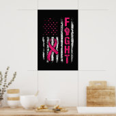 Borstkankerbewustzijn USA Vlagc Poster (Keuken)