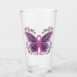 Borstkankerbewustzijn vlinder bloemgrens glas