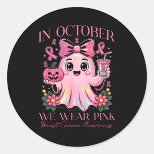 Borstkankerbewustzijn voor NK oktober en Halloween Ronde Sticker