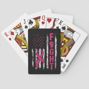 Borstkankerbewustzijn VS-vlag Pokerkaarten