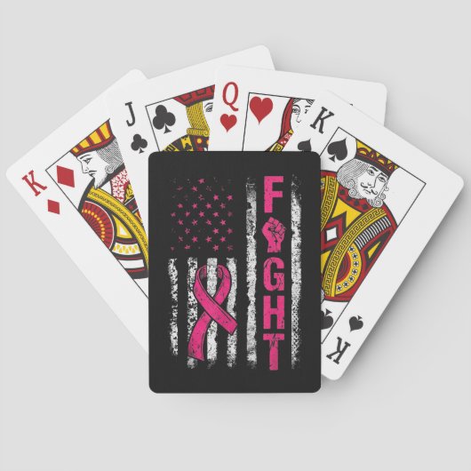 Borstkankerbewustzijn VS-vlag Pokerkaarten (Achterkant)