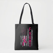Borstkankerbewustzijn VS-vlag Tote Bag (Voorkant)