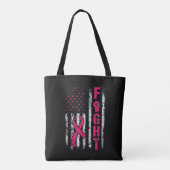 Borstkankerbewustzijn VS-vlag Tote Bag (Achterkant)
