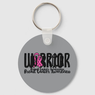 Borstkankerbewustzijn Warrior Roze Lint Vrouwen Sleutelhanger