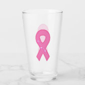 Borstkankerbewustzijnslint met bloem glas (Achterkant)