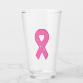 Borstkankerbewustzijnslint met bloem glas (Voorkant)