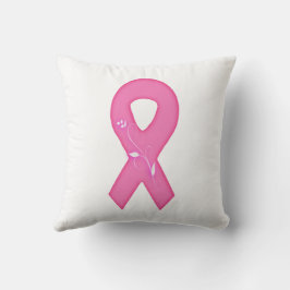 Borstkankerbewustzijnslint met bloem kussen