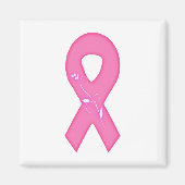 Borstkankerbewustzijnslint met bloem magneet (Voorkant)