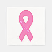 Borstkankerbewustzijnslint met bloem servet (Voorkant)