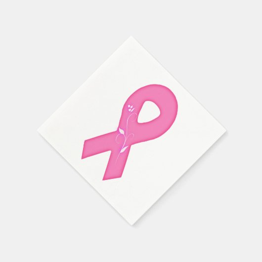 Borstkankerbewustzijnslint met bloem servet (Hoek)