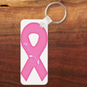Borstkankerbewustzijnslint met bloem sleutelhanger (Achterkant)